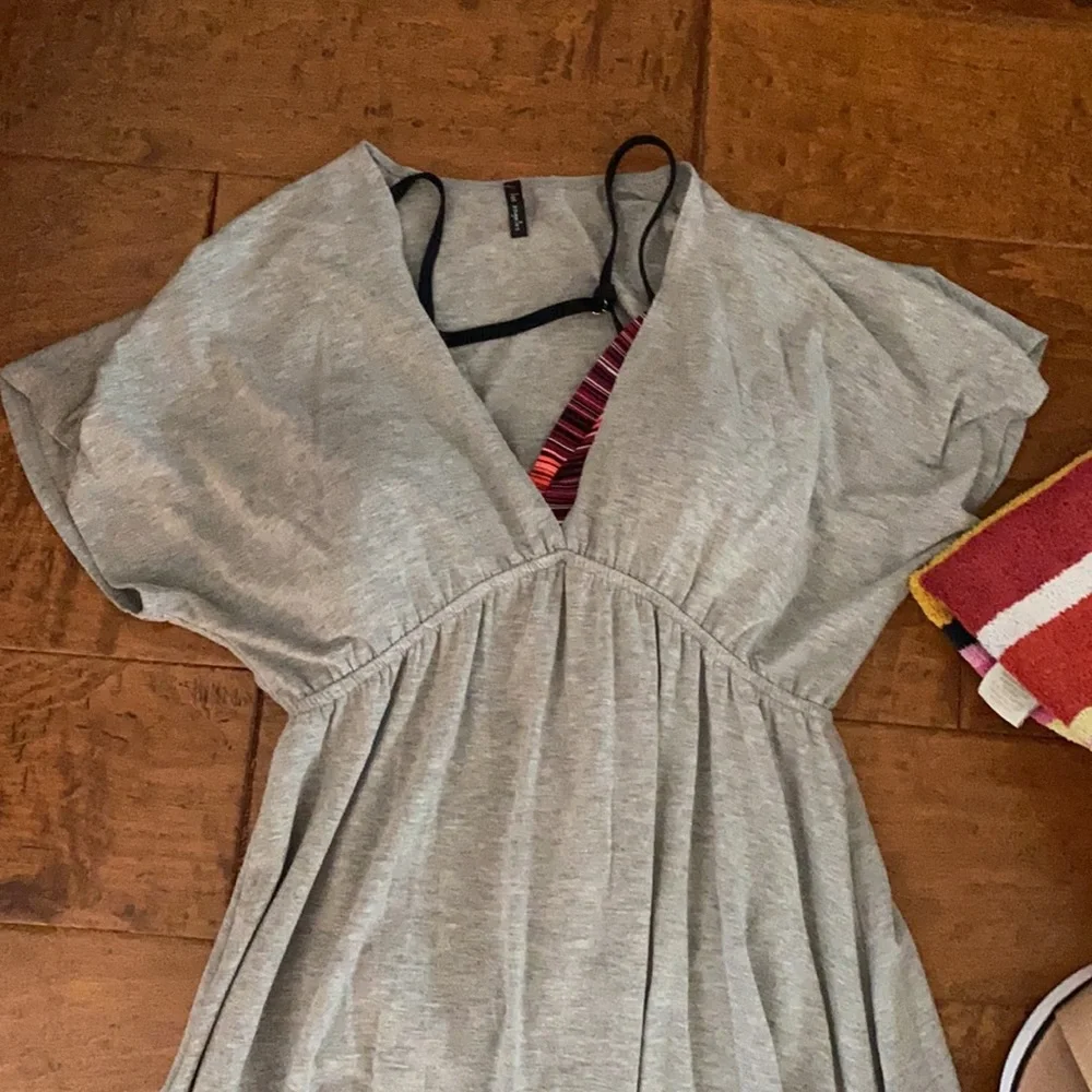 Fire Los Angeles Swim Coverup Heather Gray  stretch Vneck size Medium